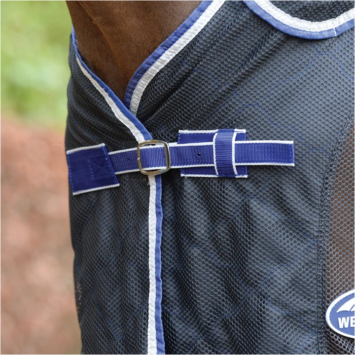 Weatherbeeta Wick Dri II Cooler Combo Neck - Charcoal / Blue / White 2 Weatherbeeta Wick Dri II Cooler Combo Neck - Charcoal / Blue / White - Image 2