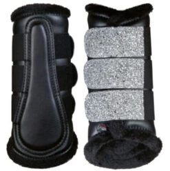 2022 HKM Sparkle Brushing Boots 13345 - Black / Silver