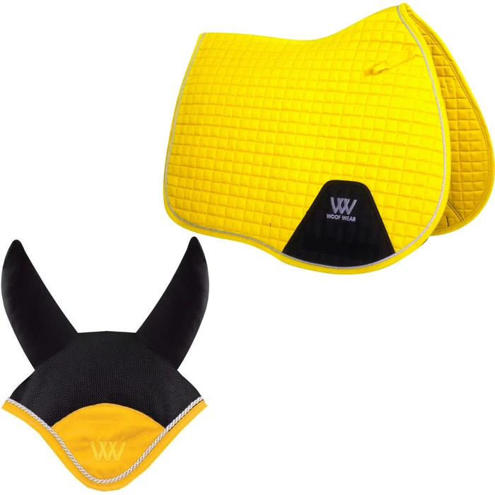 2022 Woof Wear General Purpose Saddle Cloth & Fly Veil Bundle - Sunshine Yellow 1 2022 Woof Wear General Purpose Saddle Cloth & Fly Veil Bundle - Sunshine Yellow