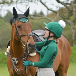 2022 Woof Wear Fly Veil WS0010 - British Racing Green Colour British Racing Green -Equestrian Supplies 2855 DSC 0120.700x700