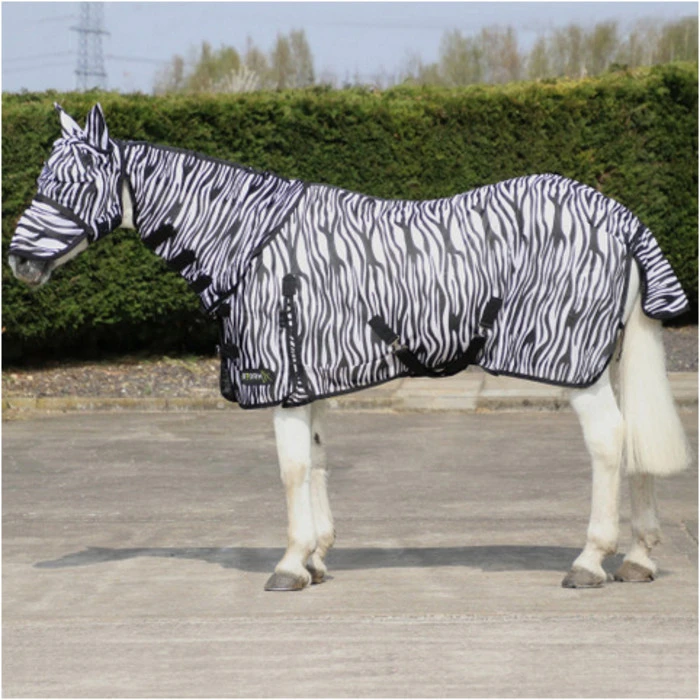 2022 Hy Equestrian StormX Original Zebra Print Fly Rug Hesozpfr - Black / White 2 2022 Hy Equestrian StormX Original Zebra Print Fly Rug Hesozpfr - Black / White - Image 2