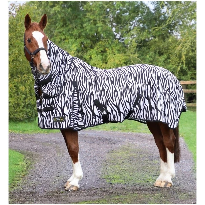 2022 Hy Equestrian StormX Original Zebra Print Fly Rug Hesozpfr - Black / White 1 2022 Hy Equestrian StormX Original Zebra Print Fly Rug Hesozpfr - Black / White