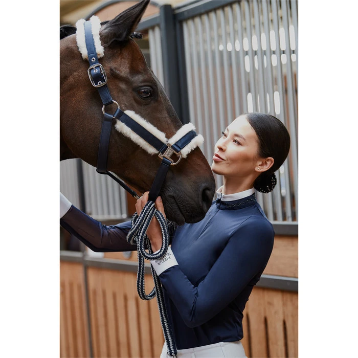 2023 Eskadron Double Pin Matt Gloss Evo-Wool Headcollar 420831 838 - Navy 2 2023 Eskadron Double Pin Matt Gloss Evo-Wool Headcollar 420831 838 - Navy - Image 2