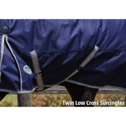 2022 Weatherbeeta Comfitec Essential Medium Standard Neck Turnout Rug - Navy / Silver / Red -Equestrian Supplies Weatherbeeta Comfitec Essential Combo Neck Heavy Navy Silver 3.700x700 1
