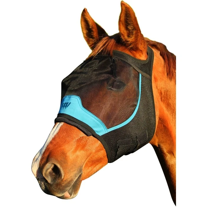 Woof Wear UV Fly Mask Without Ears - Black / Turquoise Colour Black/Turquoise 1 Woof Wear UV Fly Mask Without Ears - Black / Turquoise Colour Black/Turquoise