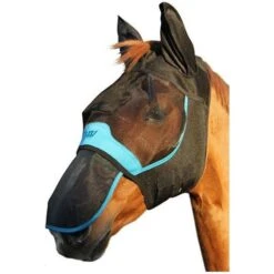 Woof Wear UV Fly Mask Without Ears - Black / Turquoise Colour Black/Turquoise 7 Woof Wear UV Fly Mask Without Ears - Black / Turquoise Colour Black/Turquoise -Equestrian Supplies nose20protector.700x700