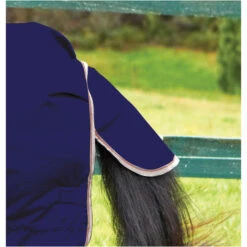 2022 Weatherbeeta Comfitec Essential Lite Standard Neck Turnout Rug - Navy / Silver -Equestrian Supplies weatherbeeta comfitec essential combo neck lite navy silver white 8035 tail.700x700